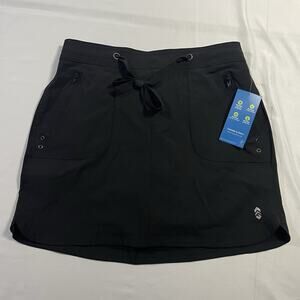 Free Country Women’s Woven Swim Skort Black Size Medium NWT UPF 50+ Style 4417